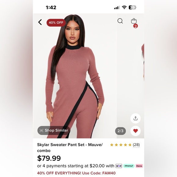 Skylar Sweater Pant Set Fashion Nova size XL - Picture 2 of 8